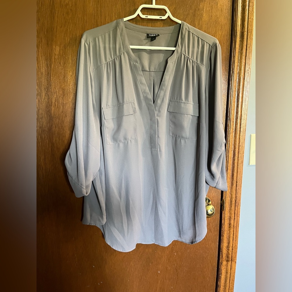 Grey Harper Torrid Blouse Size 1